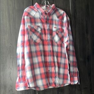 Wrangler red and blue plaid shirt size 2XL